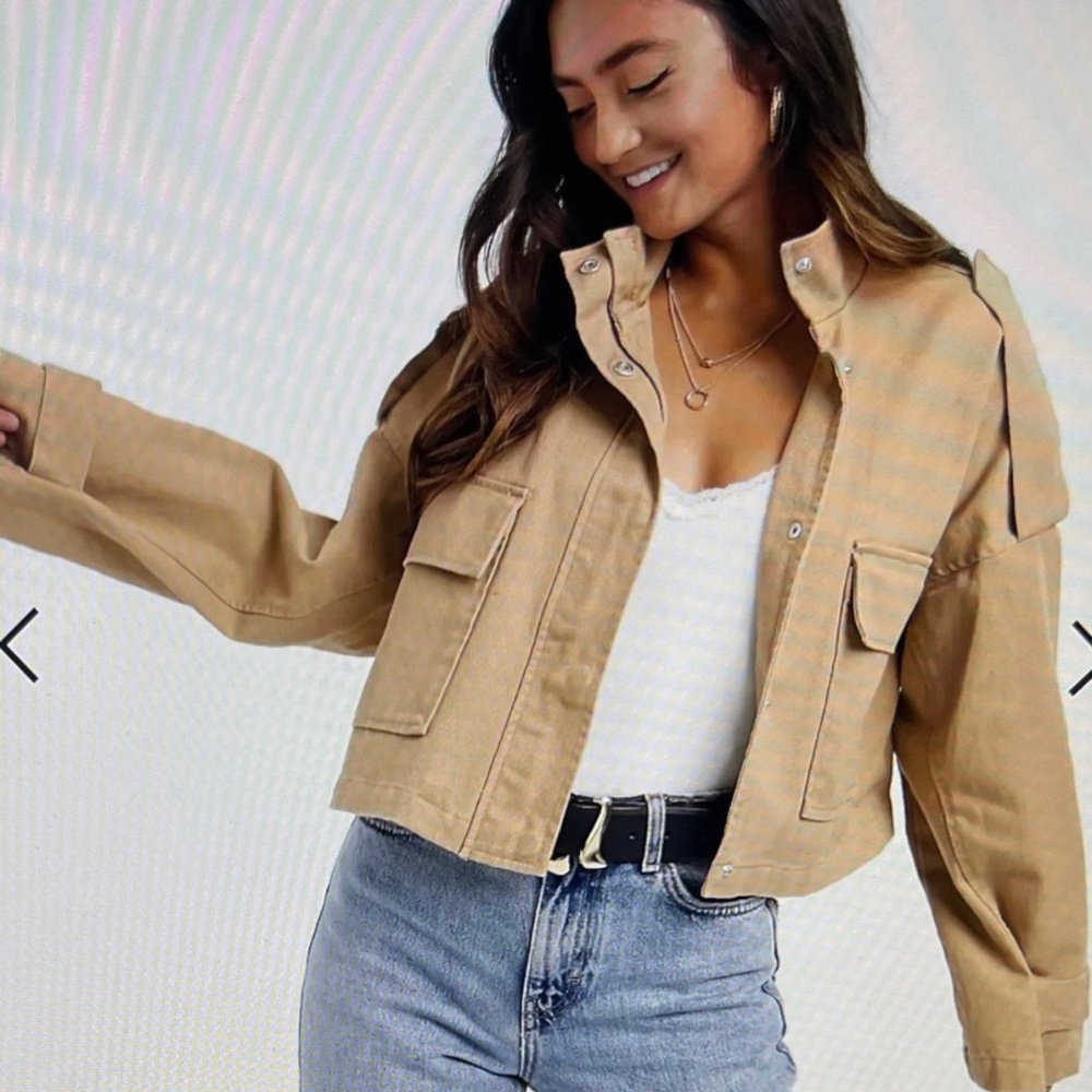ASOS Design Slouchy Lightweight Cropped Jacket Size 4